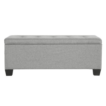 Artiss Storage Ottoman Blanket Box 97cm Linen Light Grey