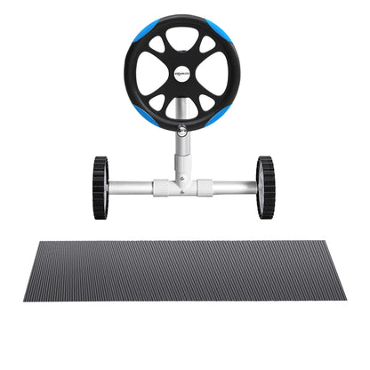 Aqua Buddy Pool Cover 600 Micron 10x4m w/ Roller 5.55m Black Solar Blanket