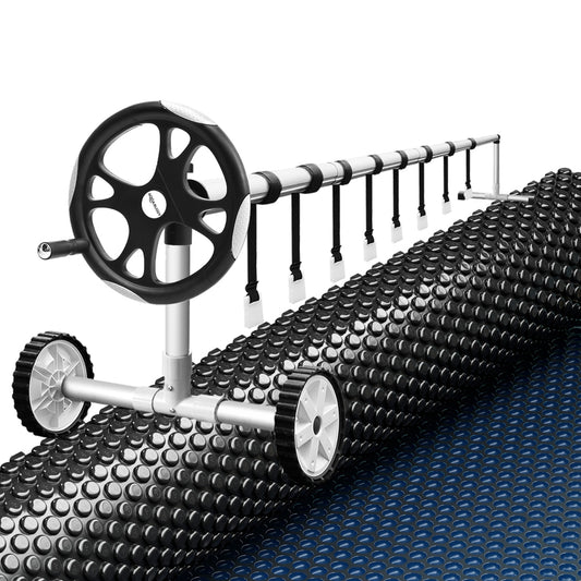 Aqua Buddy Pool Cover 600 Micron 11x4.8m w/ Roller 5.55m Swimming Pools Black Solar Blanket