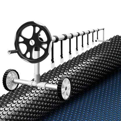 Aqua Buddy Pool Cover 600 Micron 7x4m w/ Roller 5.55m Swimming Pools Black Solar Blanket