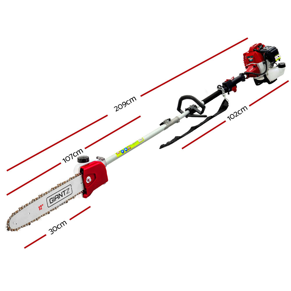 Giantz 62CC Pole Chainsaw 12in Chain Saw Petrol 4.3m Long