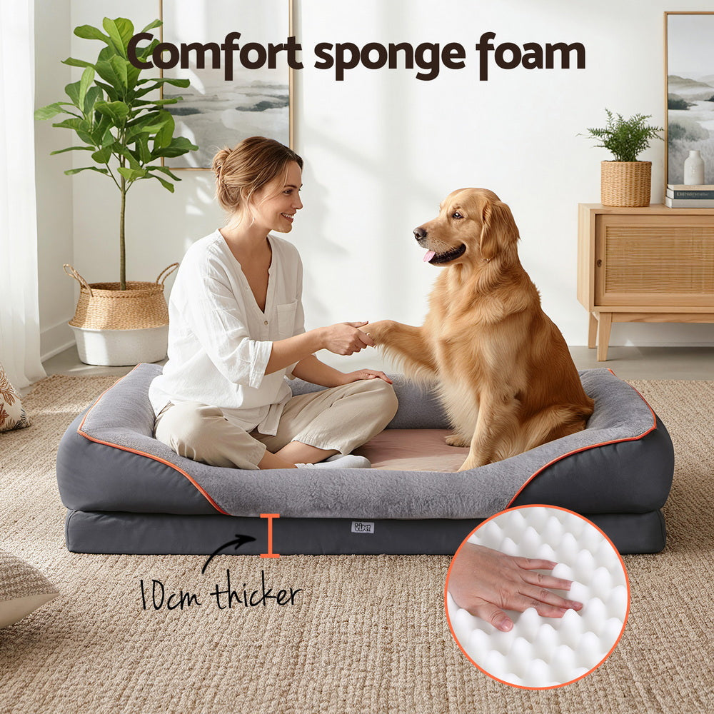 Pet Bed Orthopedic Washable Dog Bed Plush Fleece Sofa Cushion Mat