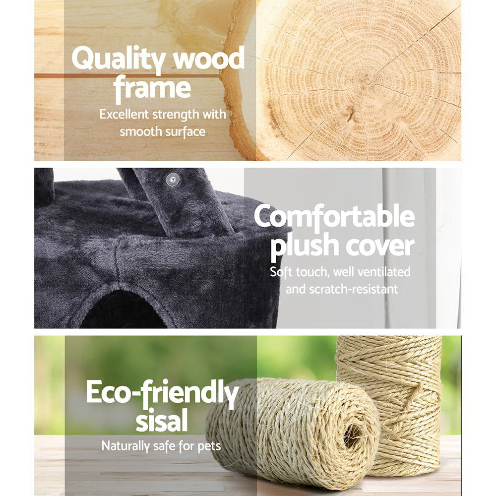 Cat Tree 120cm Tower Scratching Post Scratcher Wood Condo House Bed Toys