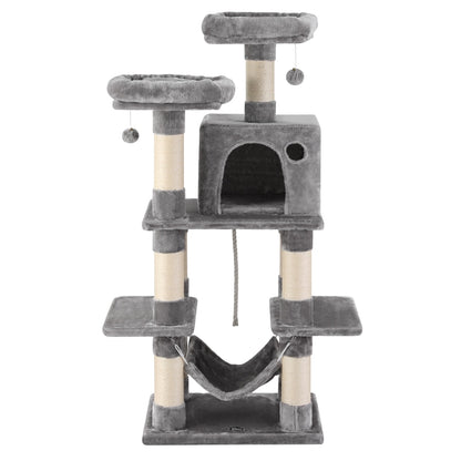 Cat Tree 145cm Tower Scratching Post Trees Scratcher Condo House Light Grey