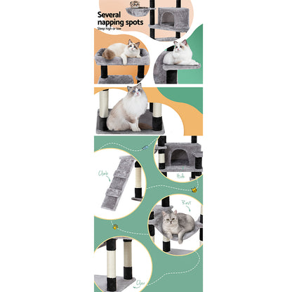 Cat Tree 161cm Tower Scratching Post Scratcher Wood Condo House Play Bed