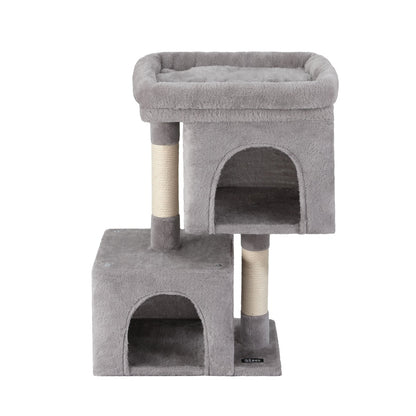 Cat Tree 67cm Tower Scratching Post Trees Scratcher Condo House Light Grey