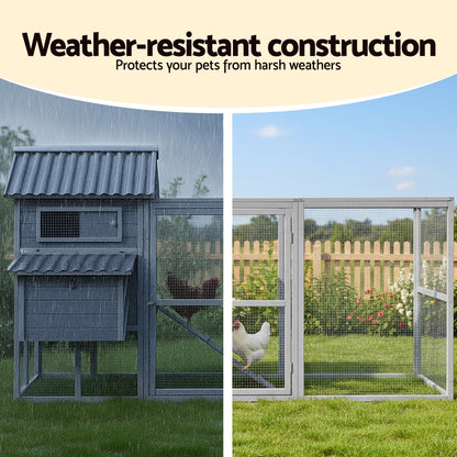 Chicken Coop Rabbit Hutch Extra Large Wooden Run Bunny Cage Poultry House Outdoor