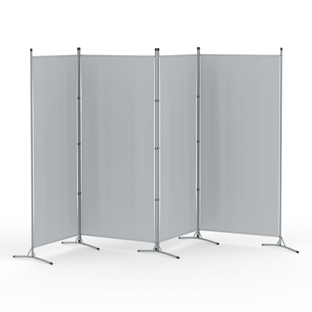 Artiss 4 Panel Room Divider Screen 345x180cm Fabric Grey