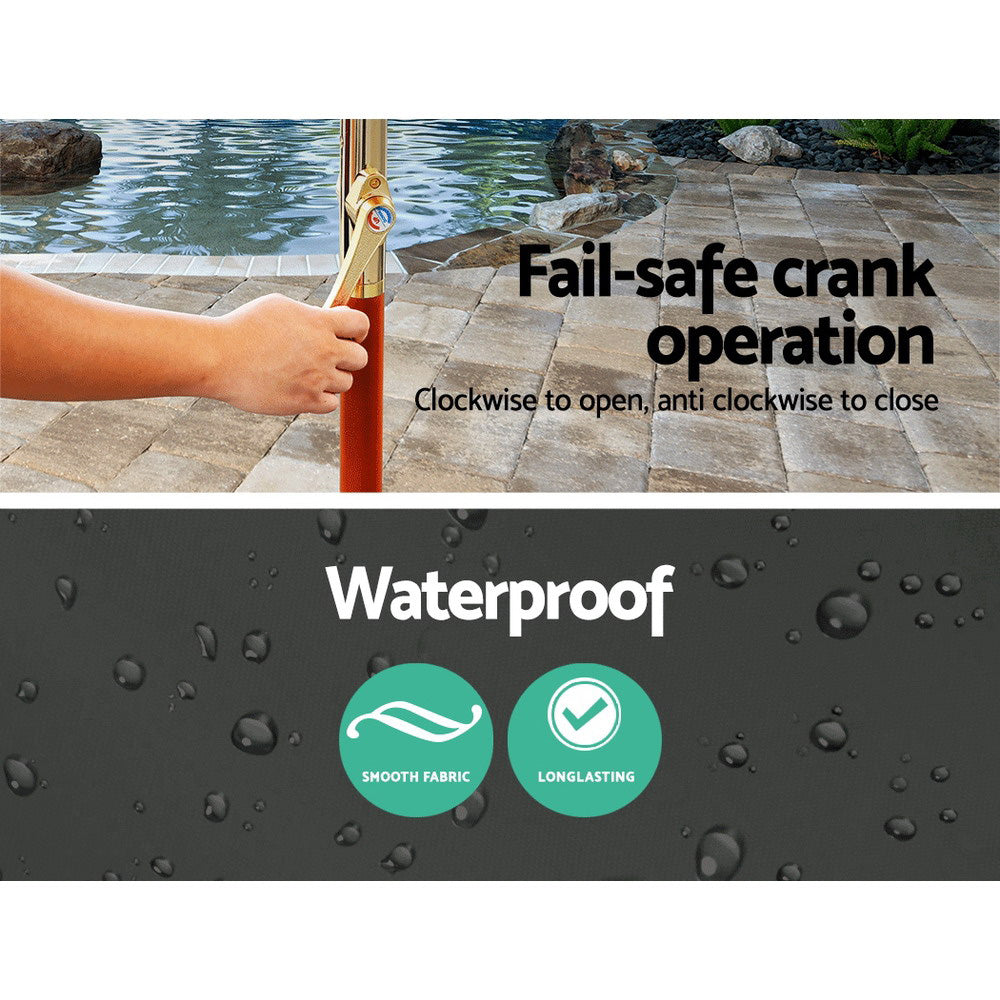 3m Outdoor Umbrella Pole Umbrellas Beach Garden Sun Stand Patio Charcoal