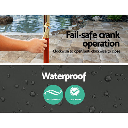 3m Outdoor Umbrella Pole Umbrellas Beach Garden Sun Stand Patio Charcoal