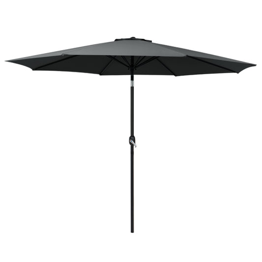 3m Outdoor Umbrella Beach Pole Garden Patio Tilt Black