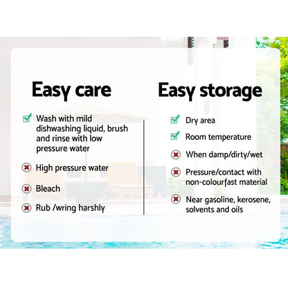 3m Outdoor Umbrella Beach Pole Garden Patio Tilt Black