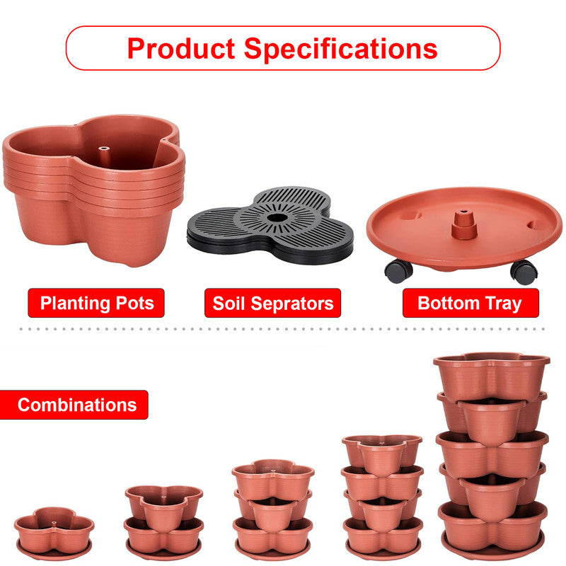 5-Tier Vertical Garden Planter 15x Plants – Indoor/Outdoor Pot with Base