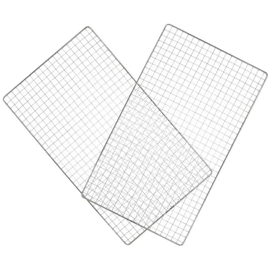 Samland 22x12cm BBQ Grill Mesh Fish Meat Rectangle Net Mat Barbecue Pad for Camping