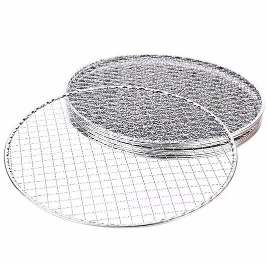 Samland 28CM BBQ Grill Mesh Fish Meat Round Net Mat Barbecue Pad for Camping