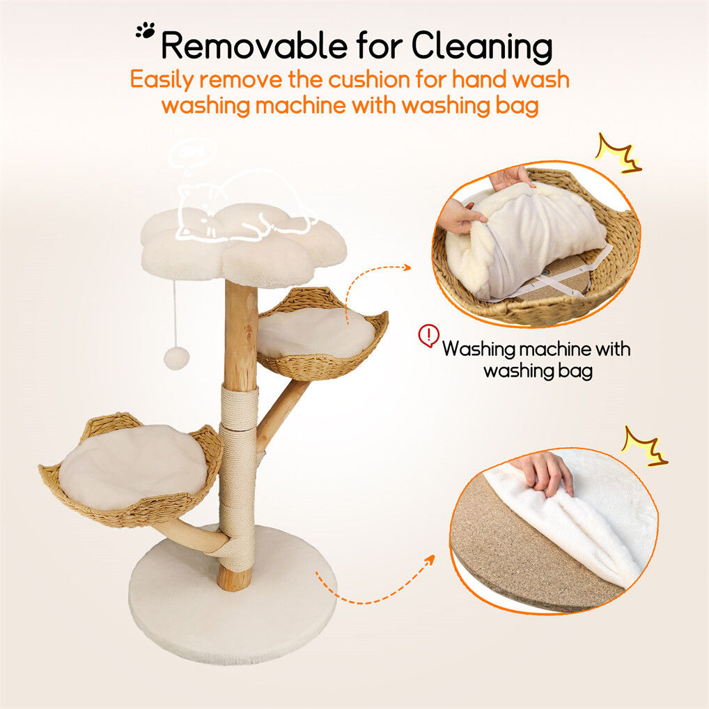 Cat Tree Tower Condo Scratcher Bed Sisal Plush Toy Ball