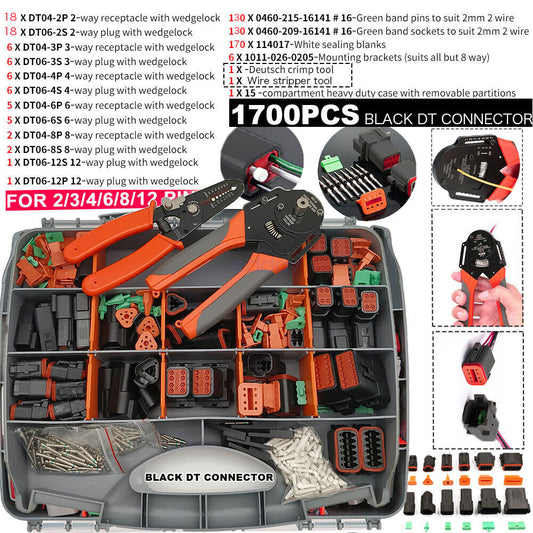 BLACK??1700x Deutsch DT Connector Genuine Deutsch Crimp Tool Auto Marine
