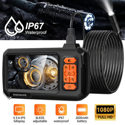 15M 8mm Lens Industrial Endoscope 1080P Digital Borescope Inspection Camera LED Lamp