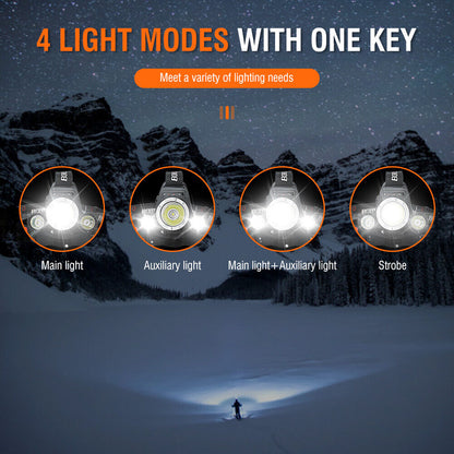 HP700 LED Headlamp Head Torch Lamp Rechargeable Light Headlight Camping