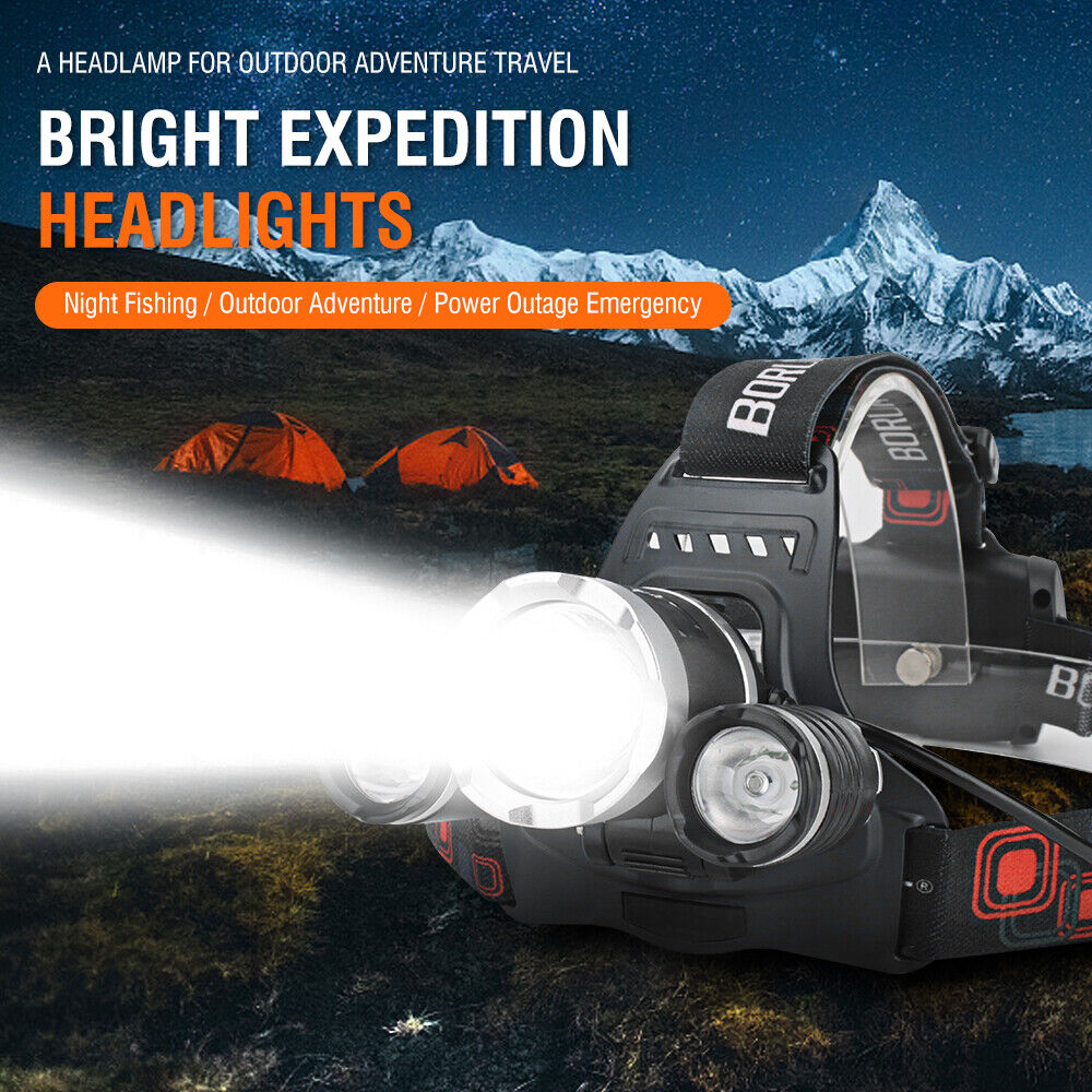 HP700 LED Headlamp Head Torch Lamp Rechargeable Light Headlight Camping