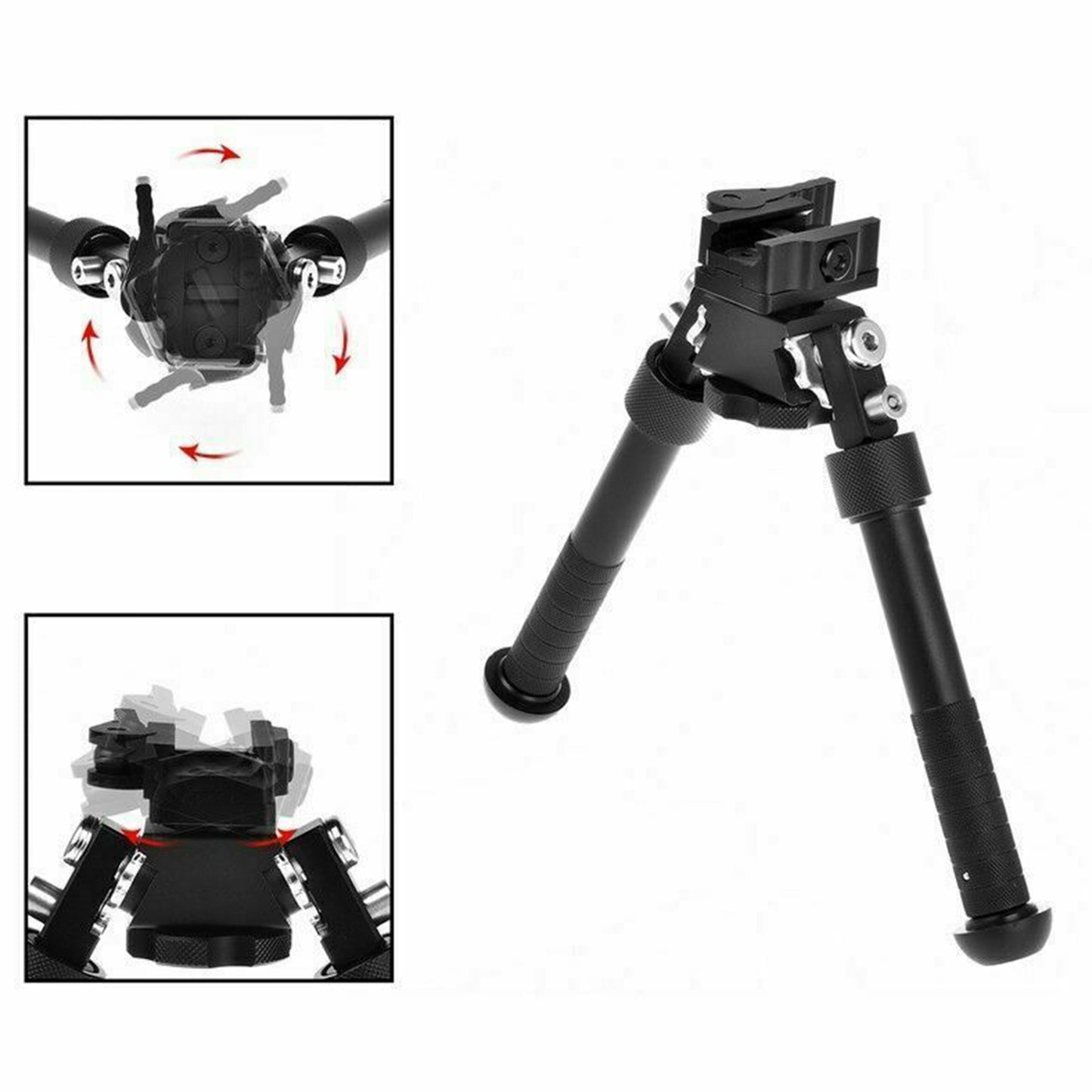 6.5- 9" Foldable QD Picatinny Rail Mount V8 Adjustable Bipod