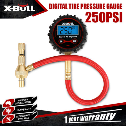 X-BULL Digital tyre pressure gauge 250PSI Tyre Air Pressure Car Motorcycle LED