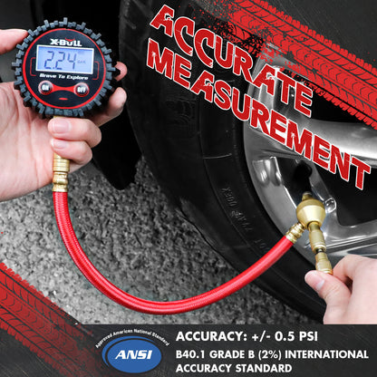 X-BULL Digital tyre pressure gauge 250PSI Tyre Air Pressure Car Motorcycle LED