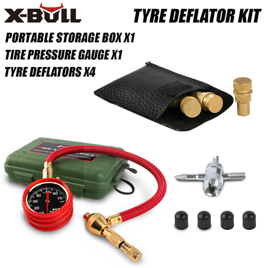 X-BULL Tyre Deflators tyre Automatic 4WD Pressure Gauge 4 Brass Deflator