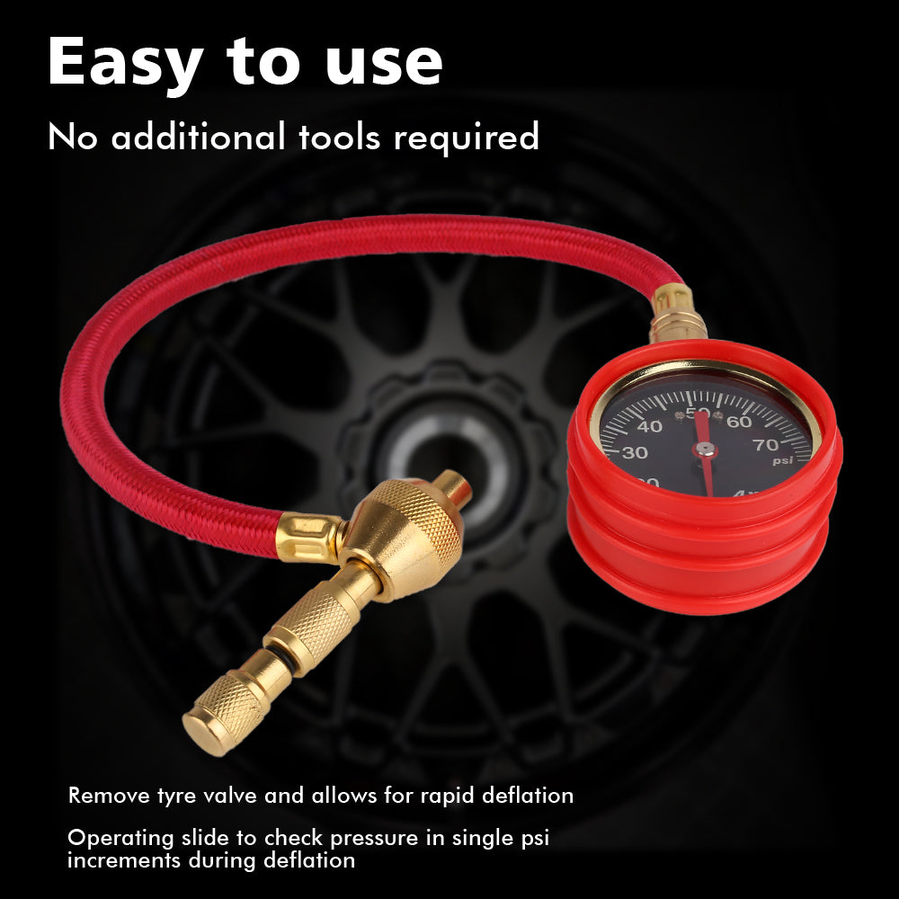 X-BULL Tyre Deflators tyre Automatic 4WD Pressure Gauge 4 Brass Deflator