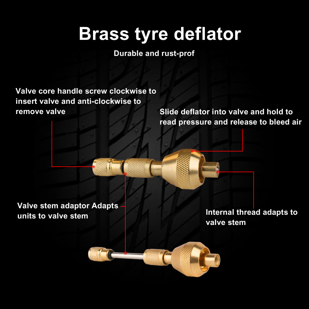 X-BULL Tyre Deflators tyre Automatic 4WD Pressure Gauge 4 Brass Deflator
