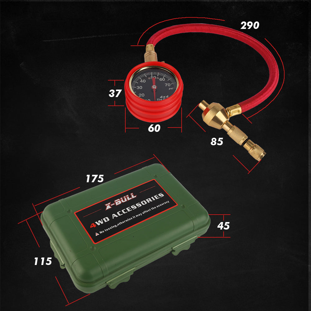 X-BULL Tyre Deflators tyre Automatic 4WD Pressure Gauge 4 Brass Deflator
