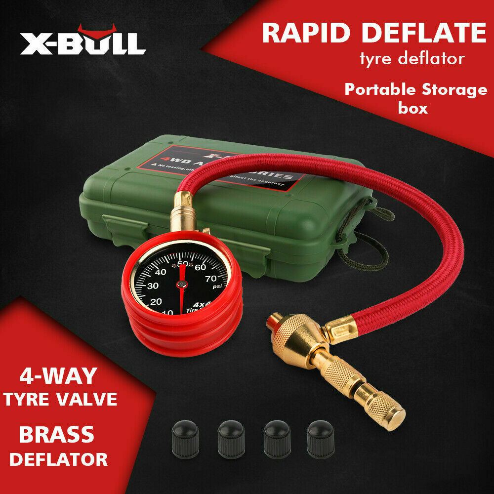 X-BULL Tyre Deflator tyre Air Deflators Rapid With Pressure Gauge Valve Tool 4WD