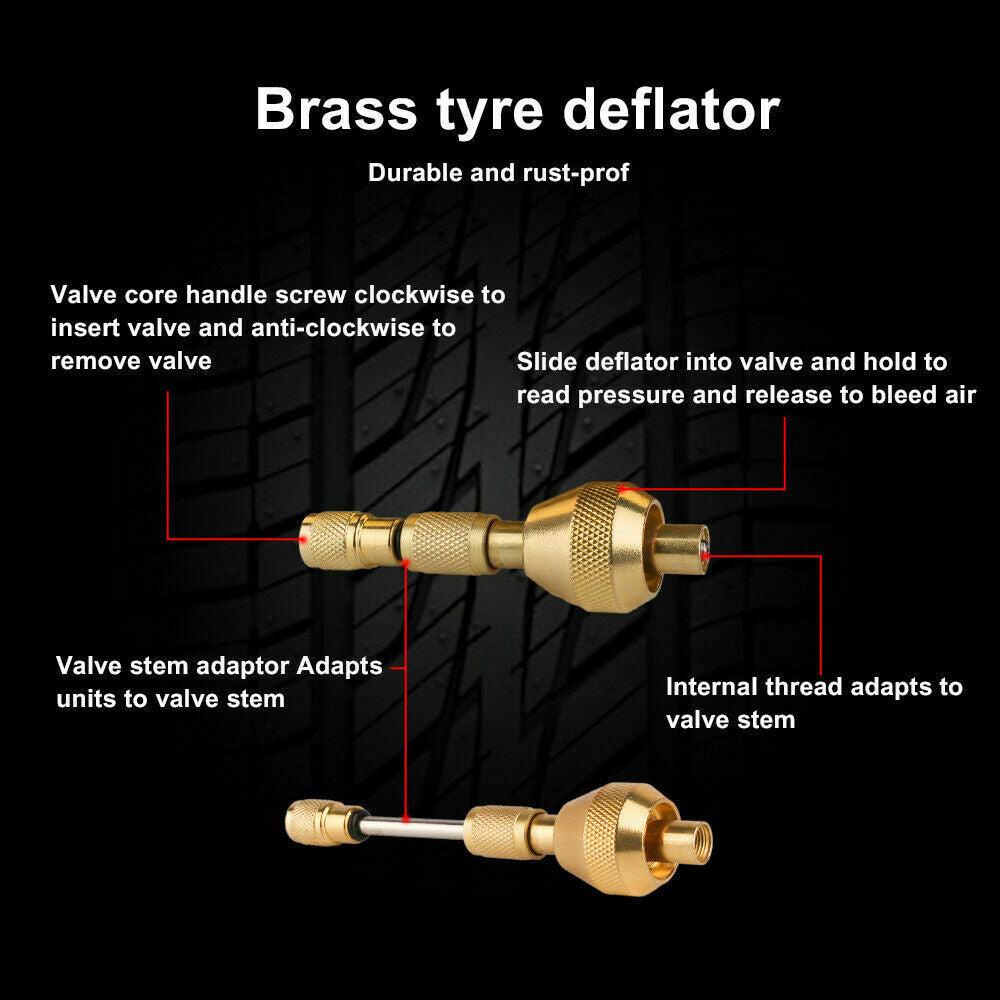 X-BULL Tyre Deflator tyre Air Deflators Rapid With Pressure Gauge Valve Tool 4WD