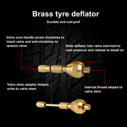 X-BULL Tyre Deflator tyre Air Deflators Rapid With Pressure Gauge Valve Tool 4WD