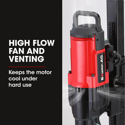 BAUMR-AG 3200W 280mm Vertical Stand Core Drill & 202mm Drill Bit Combo, for Demolition Concrete Coring Hole Drilling