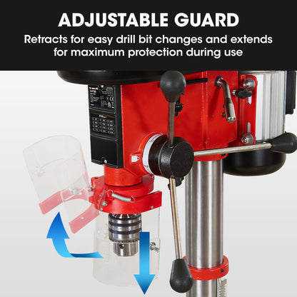 Baumr-AG 600W 12" Pedestal Floor Drill Press, 16 Speeds, 16mm