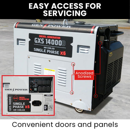 GENPOWER 8.4kW Peak 6kW Rated Commercial Diesel Generator, Electric Key