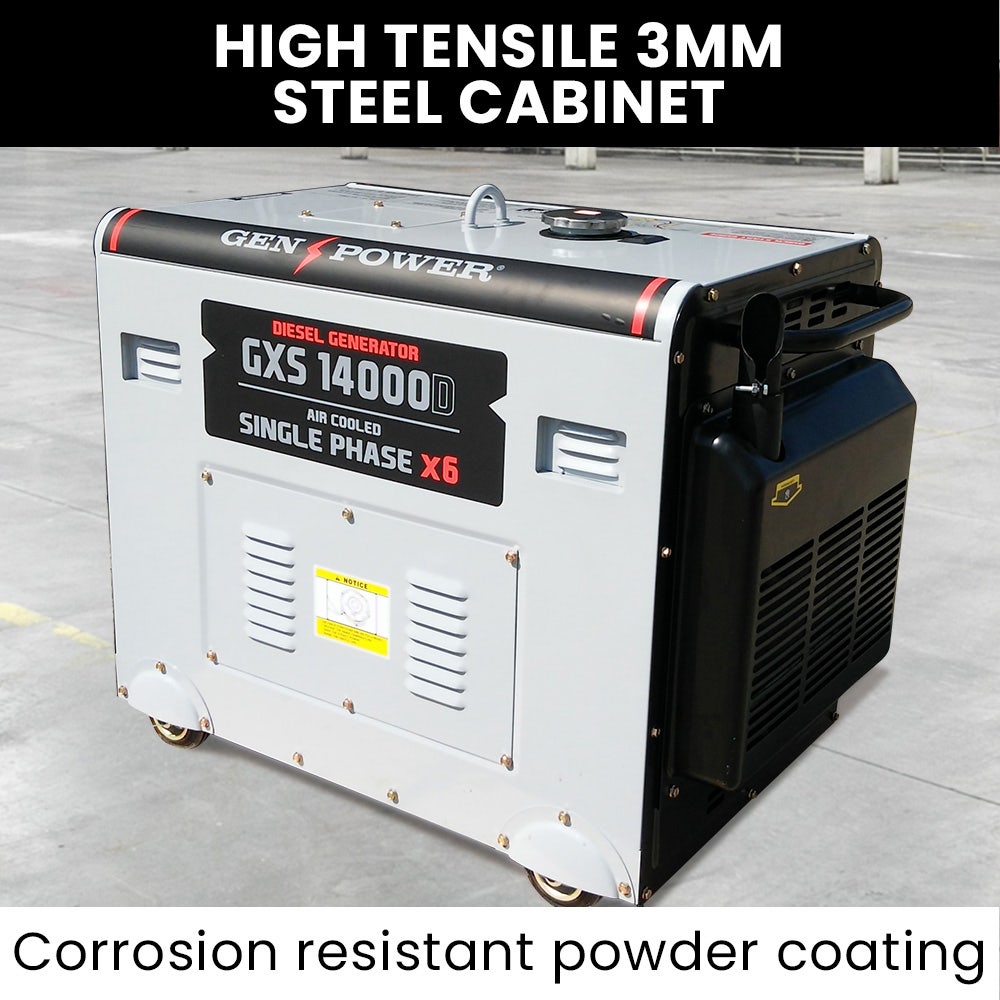 GENPOWER 8.4kW Peak 6kW Rated Commercial Diesel Generator, Electric Key