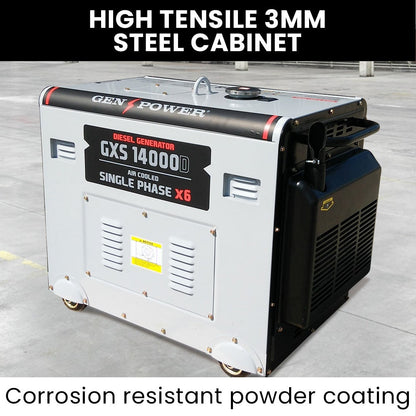 GENPOWER 8.4kW Peak 6kW Rated Commercial Diesel Generator, Electric Key