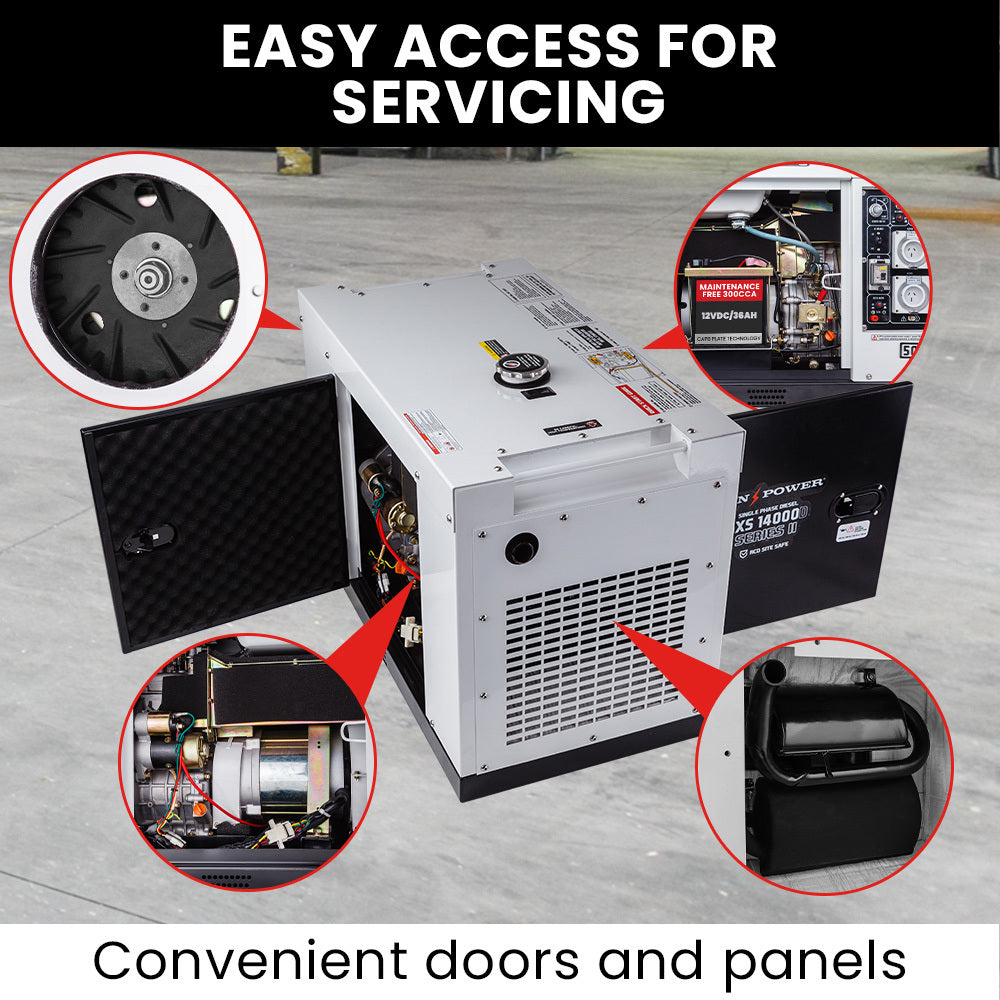 GENPOWER 8.4kW Peak 6kW Rated Commercial Diesel Generator, RCD Safety
