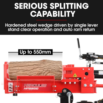 BAUMR-AG 20 Tonne Petrol Hydraulic Wood Log Splitter, Horizontal and Vertical Logsplitter - HPS500