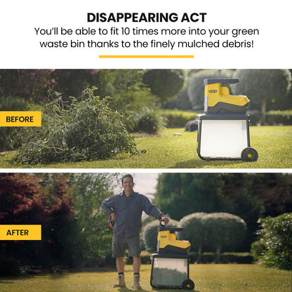 MICHIGAN 2400W Electric Mulcher Crushing Garden Shredder Chipper