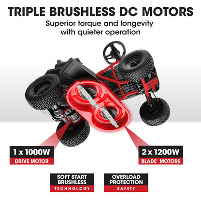 BAUMR-AG 36 Inch 48V Electric Ride On Lawn Mower Brushless Lawnmower - 360RX