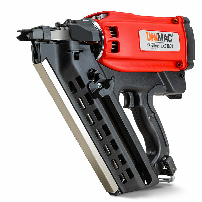 UNIMAC LxG3000 50-90mm 34-Deg Cordless Gas Framing Nail Gun, Commercial