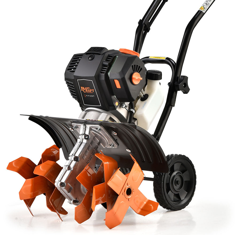 PLANTCRAFT 46CC Garden Cultivator Tiller Handheld 15" Inch Petrol 4-Stroke
