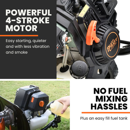 PLANTCRAFT 46CC Garden Cultivator Tiller Handheld 15" Inch Petrol 4-Stroke