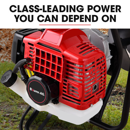 BAUMR-AG Petrol Post Hole Digger, Safety Stop Brake, 200mm Double Helix Earth Auger Bit