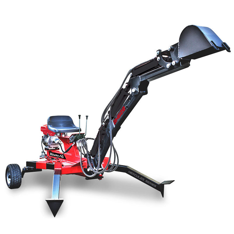 Baumr-AG 9HP Backhoe - Petrol Excavator 4-Stroke Hydraulic Bucket Towable