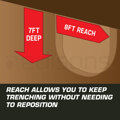 Baumr-AG 9HP Backhoe - Petrol Excavator 4-Stroke Hydraulic Bucket Towable