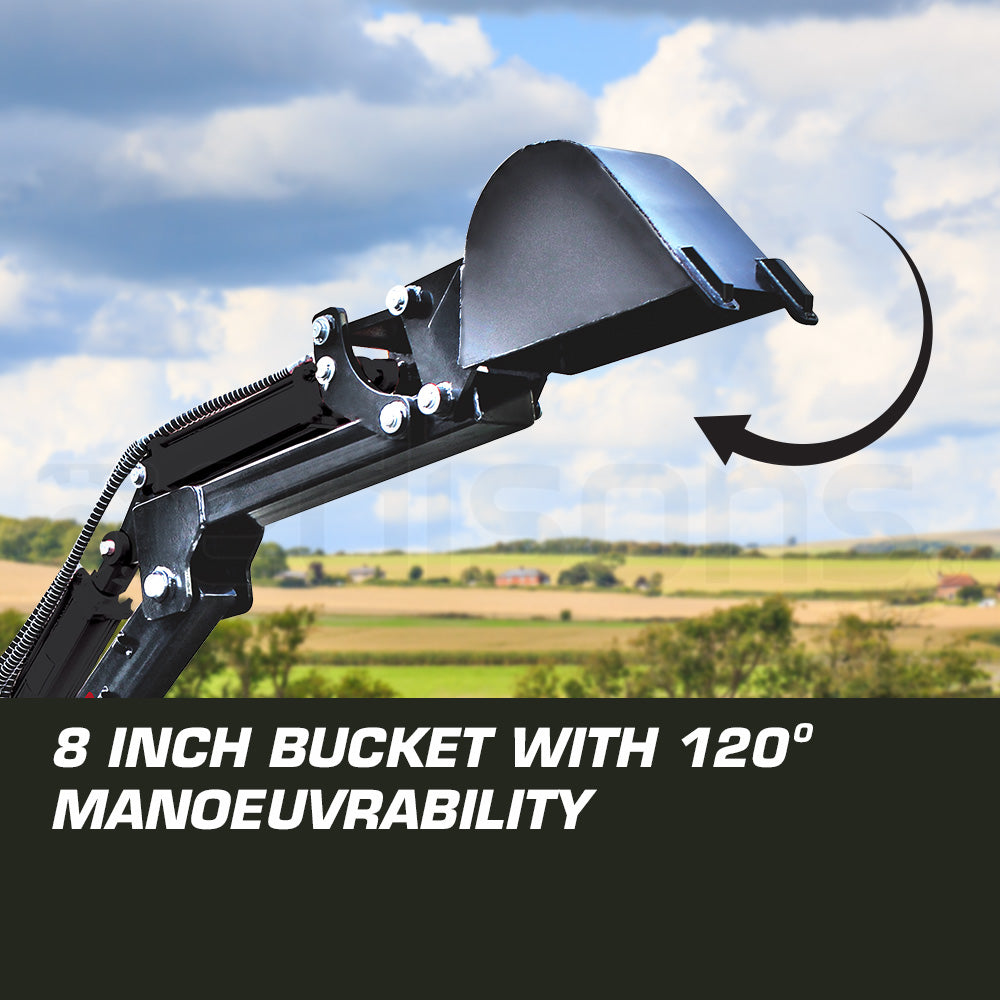 Baumr-AG 9HP Backhoe - Petrol Excavator 4-Stroke Hydraulic Bucket Towable